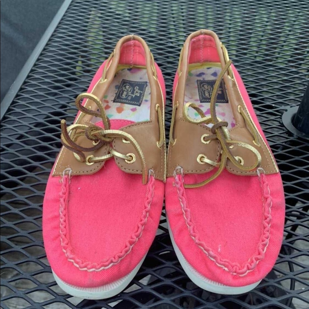 Sperry Women's Pink and Tan Loafers